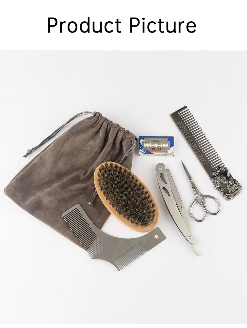 Professional Shaving Beard Brush 5 Piece Set