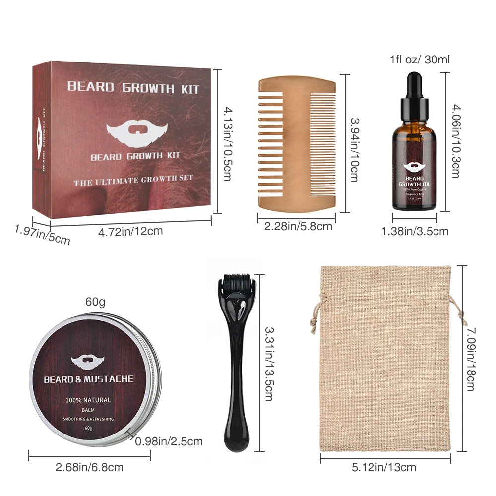 4pcs/set Beard Growth Kit