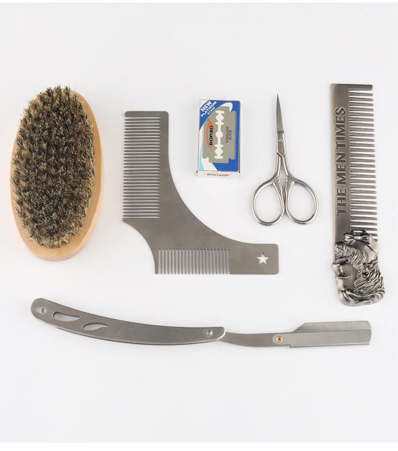 Professional Shaving Beard Brush 5 Piece Set