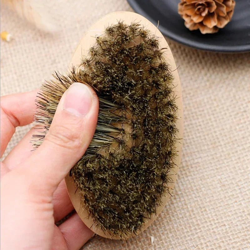 Boar Bristle Wood Beard Brush Kits With Gift Bag