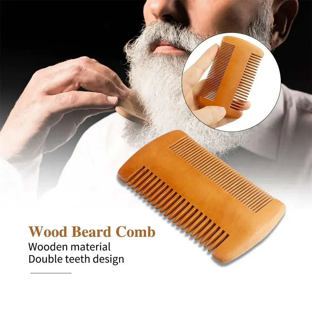 Boar Bristle Wood Beard Brush Kits With Gift Bag