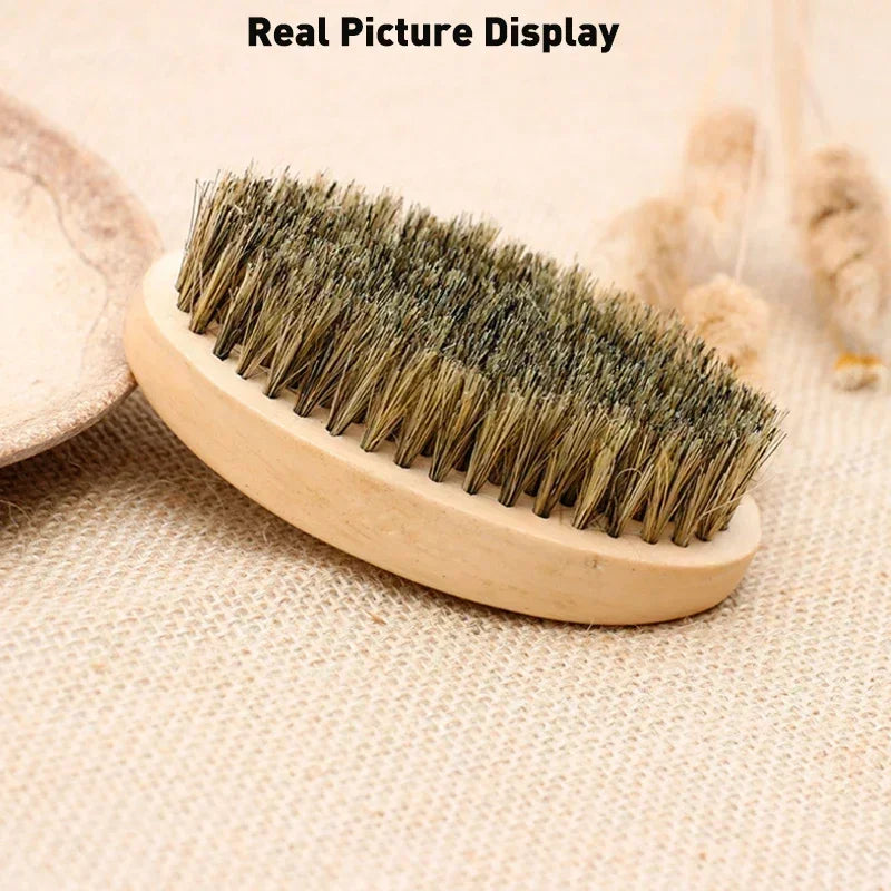 Boar Bristle Wood Beard Brush Kits With Gift Bag
