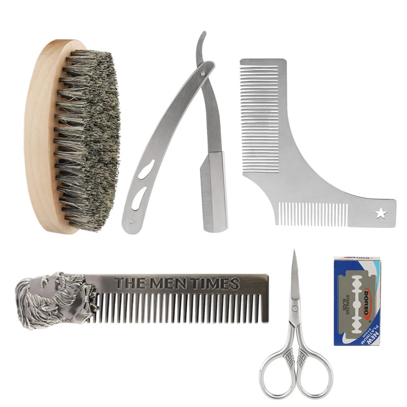 Professional Shaving Beard Brush 5 Piece Set