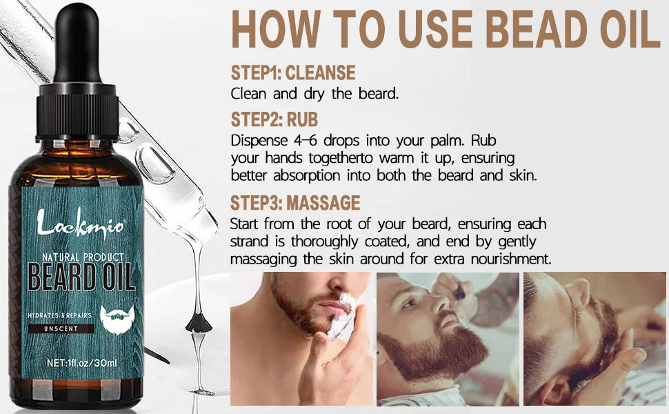 5pcs/set Beard Oil Balm for Men